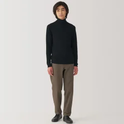 Outlet Muji Jersey de lana con cuello de tortuga acanalado
