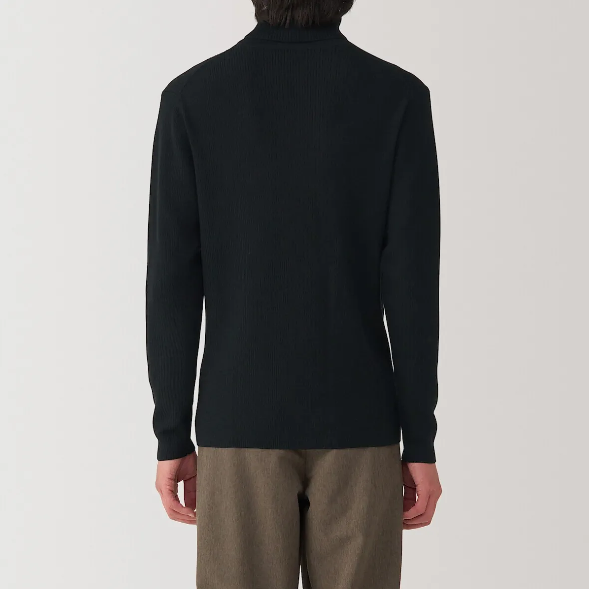 Outlet Muji Jersey de lana con cuello de tortuga acanalado