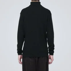 Outlet Muji Jersey de lana con cuello de tortuga acanalado