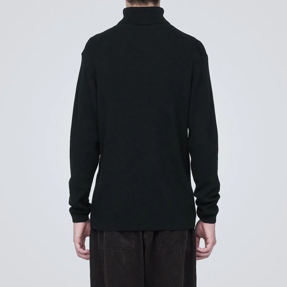Outlet Muji Jersey de lana con cuello de tortuga acanalado