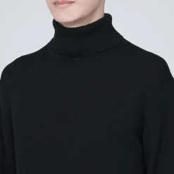 Outlet Muji Jersey de lana con cuello de tortuga acanalado