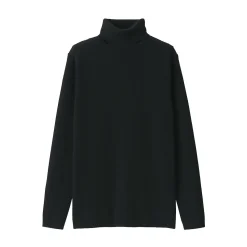 Outlet Muji Jersey de lana con cuello de tortuga acanalado