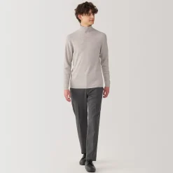 Outlet Muji Jersey de lana con cuello de tortuga acanalado