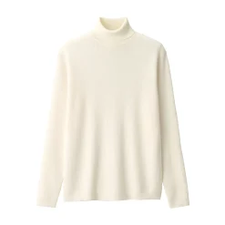 Outlet Muji Jersey de lana con cuello de tortuga acanalado