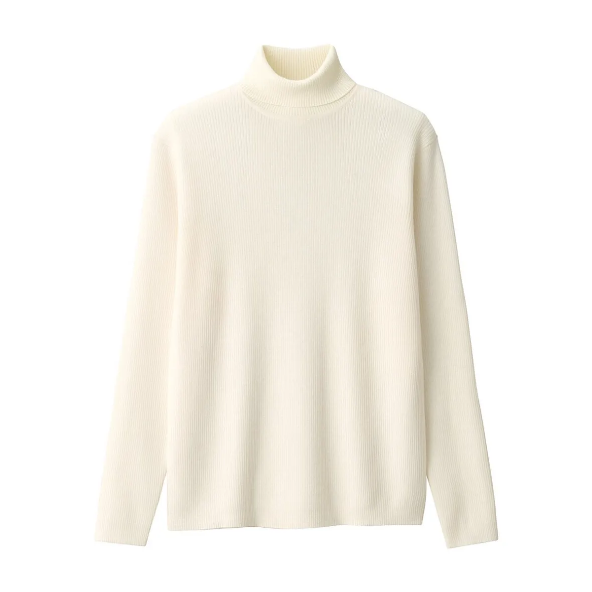 Outlet Muji Jersey de lana con cuello de tortuga acanalado