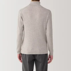 Outlet Muji Jersey de lana con cuello de tortuga acanalado