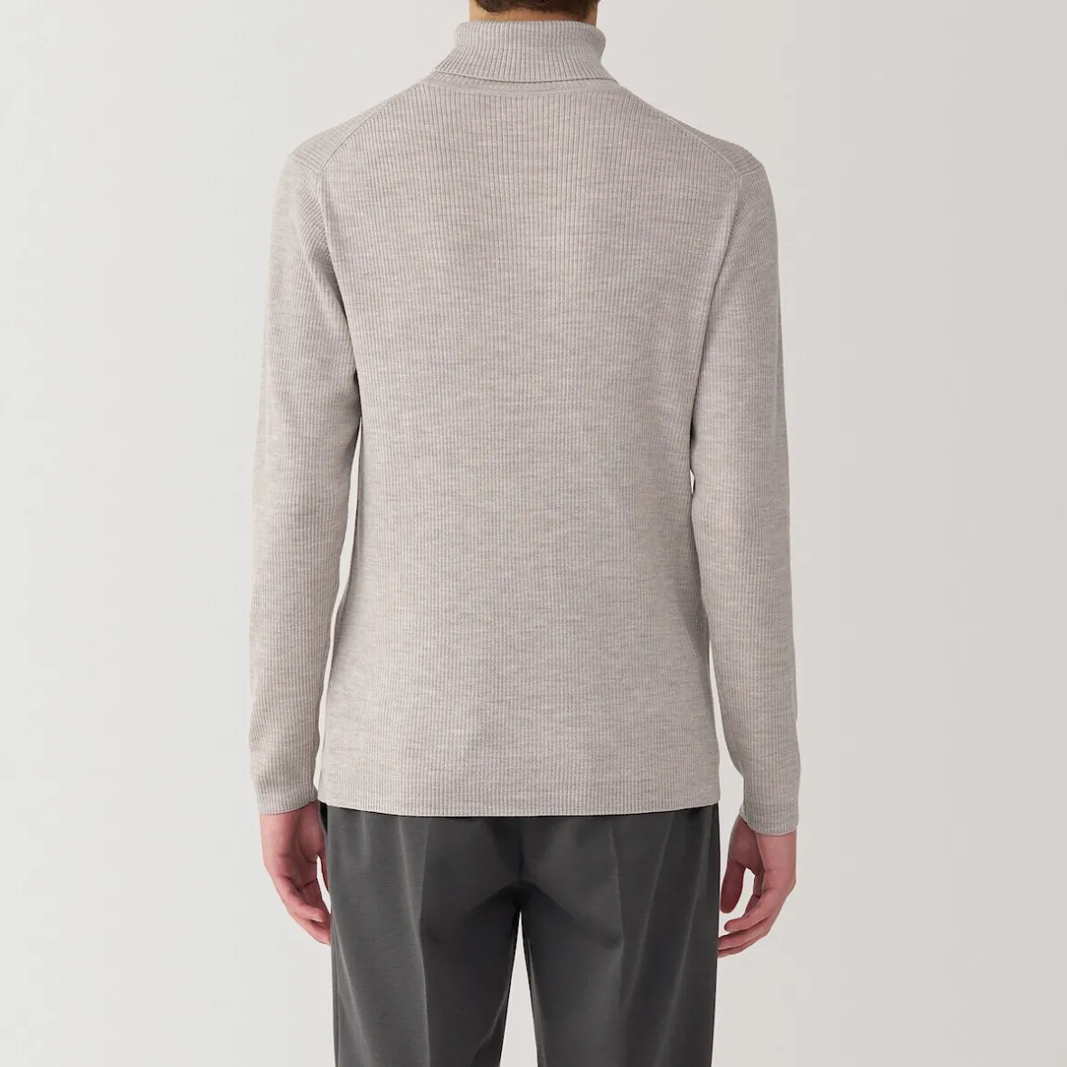 Outlet Muji Jersey de lana con cuello de tortuga acanalado
