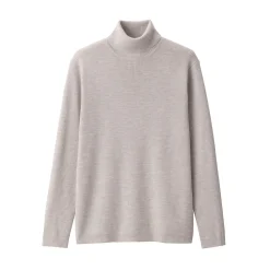 Outlet Muji Jersey de lana con cuello de tortuga acanalado
