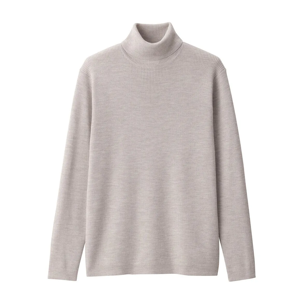 Outlet Muji Jersey de lana con cuello de tortuga acanalado