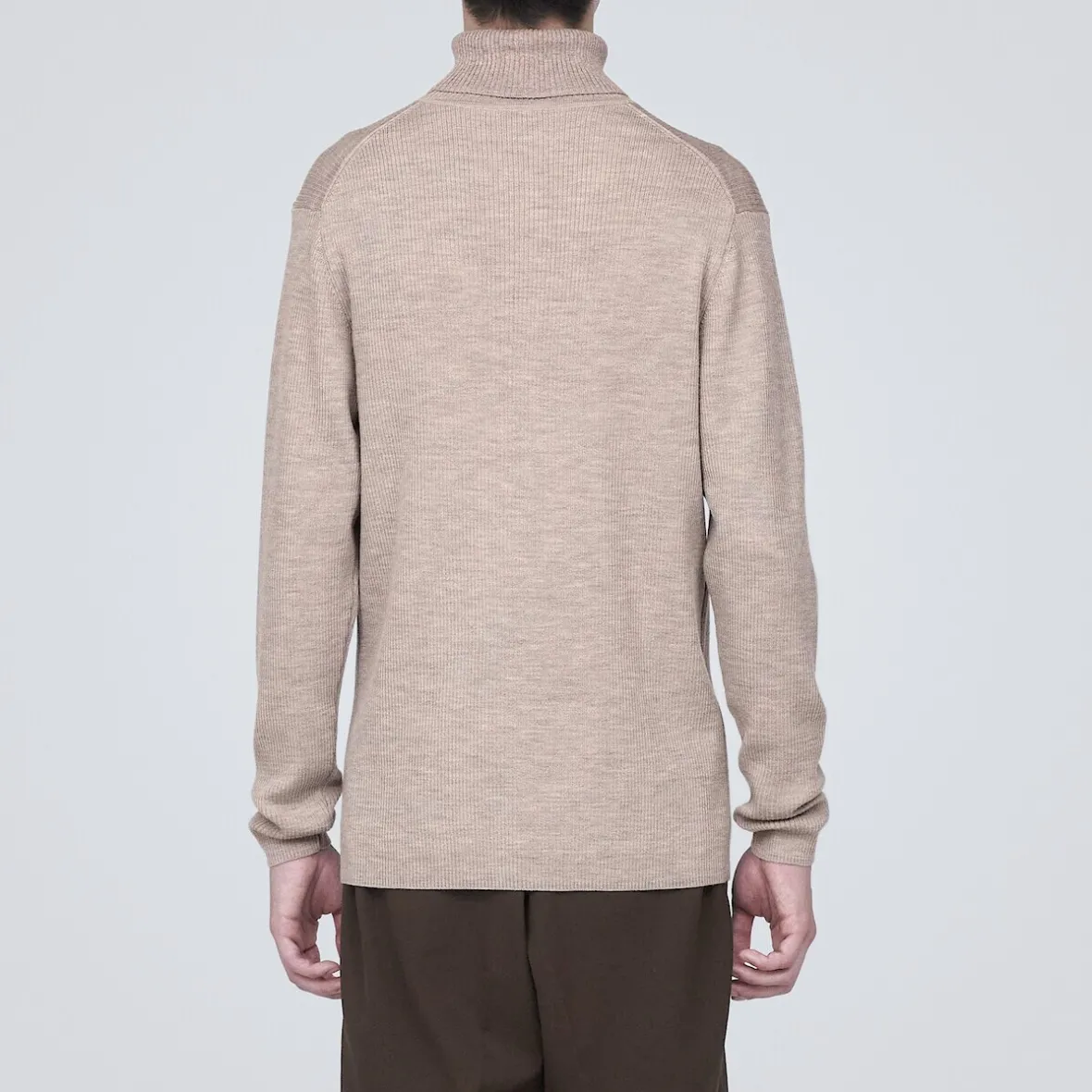 Outlet Muji Jersey de lana con cuello de tortuga acanalado
