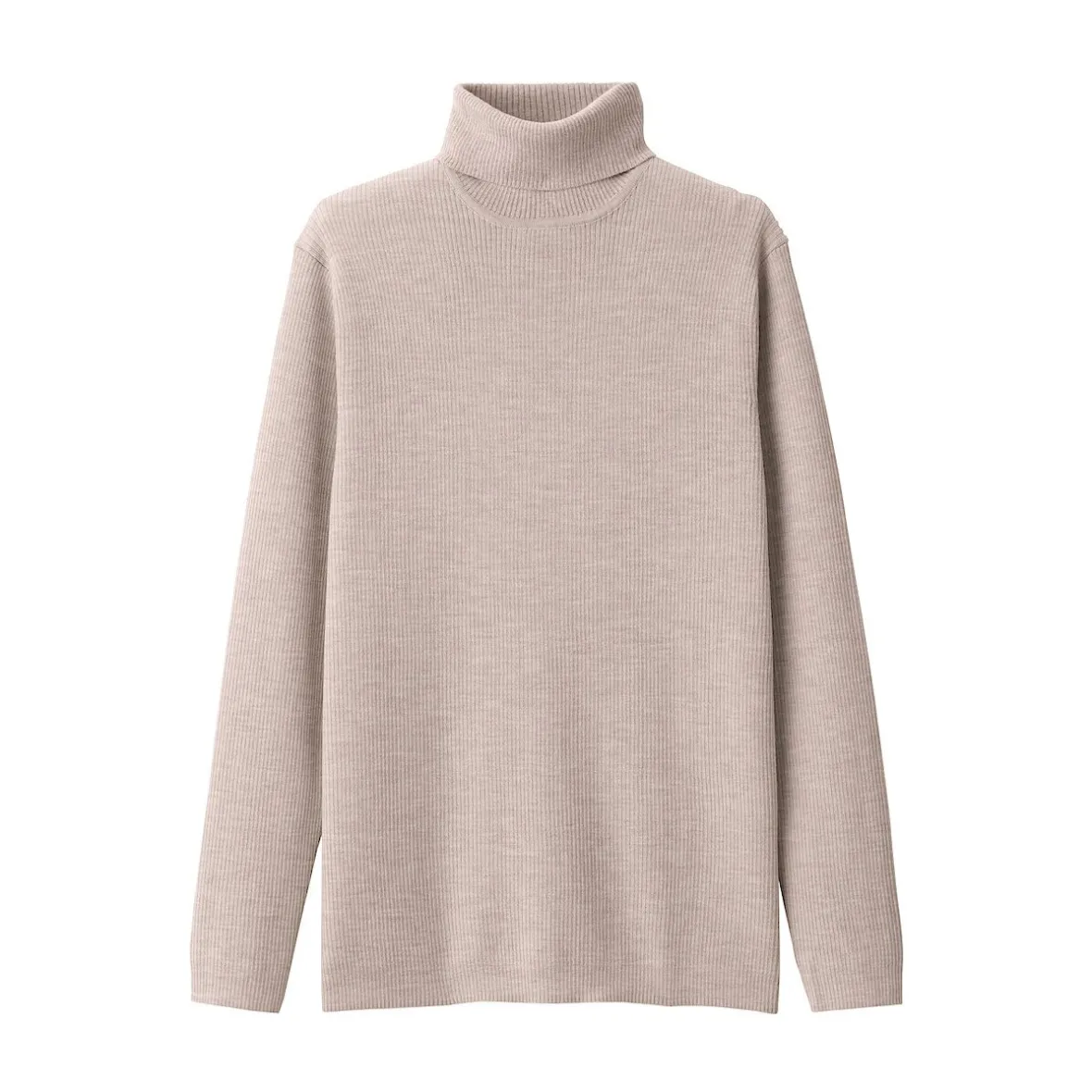 Outlet Muji Jersey de lana con cuello de tortuga acanalado