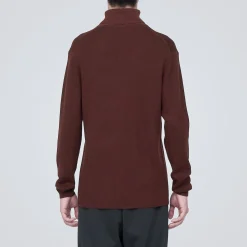 Outlet Muji Jersey de lana con cuello de tortuga acanalado