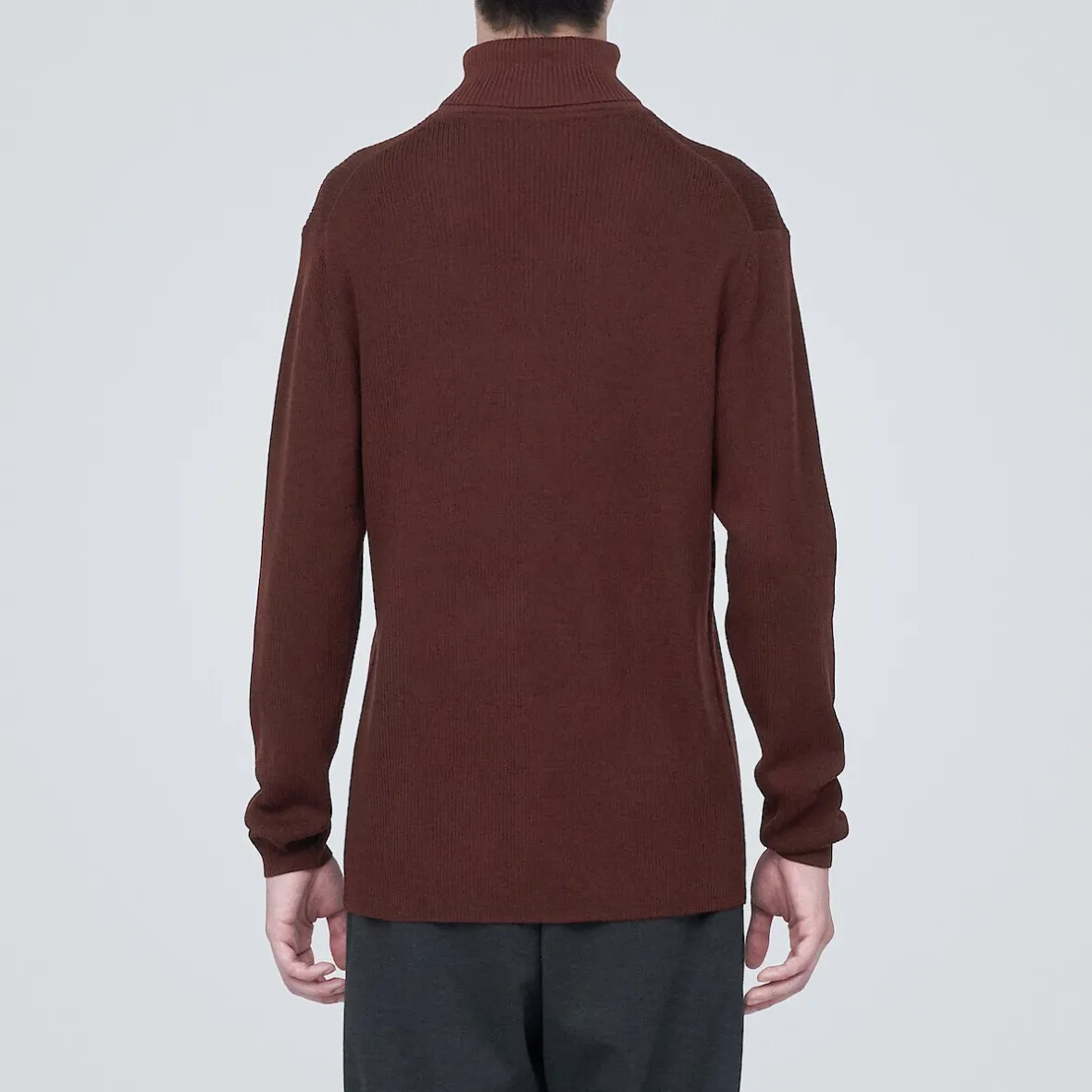 Outlet Muji Jersey de lana con cuello de tortuga acanalado