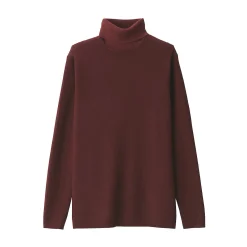Outlet Muji Jersey de lana con cuello de tortuga acanalado