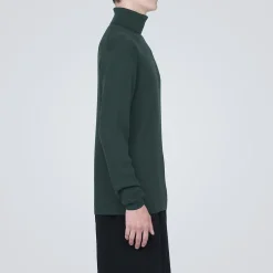 Outlet Muji Jersey de lana con cuello de tortuga acanalado