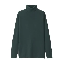 Outlet Muji Jersey de lana con cuello de tortuga acanalado