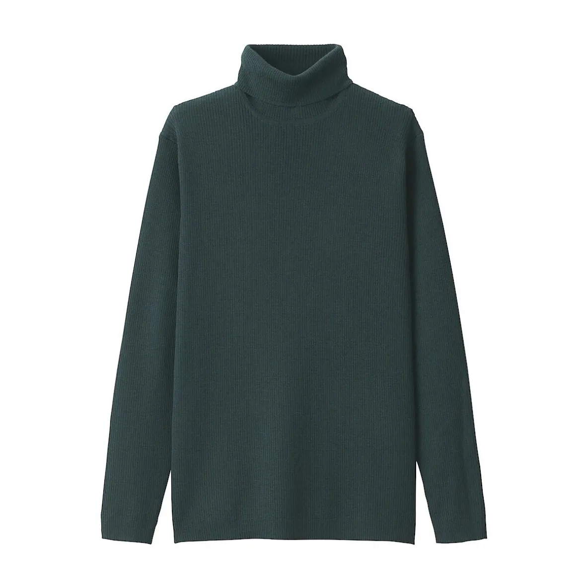 Outlet Muji Jersey de lana con cuello de tortuga acanalado