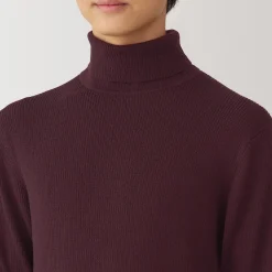 Outlet Muji Jersey de lana con cuello de tortuga acanalado