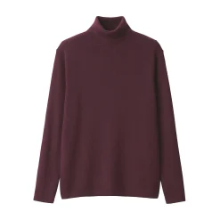 Outlet Muji Jersey de lana con cuello de tortuga acanalado