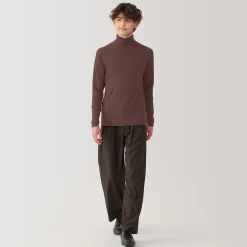 Outlet Muji Jersey de lana con cuello de tortuga acanalado