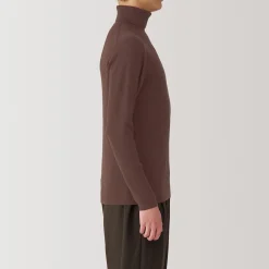 Outlet Muji Jersey de lana con cuello de tortuga acanalado