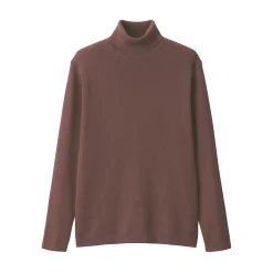 Outlet Muji Jersey de lana con cuello de tortuga acanalado