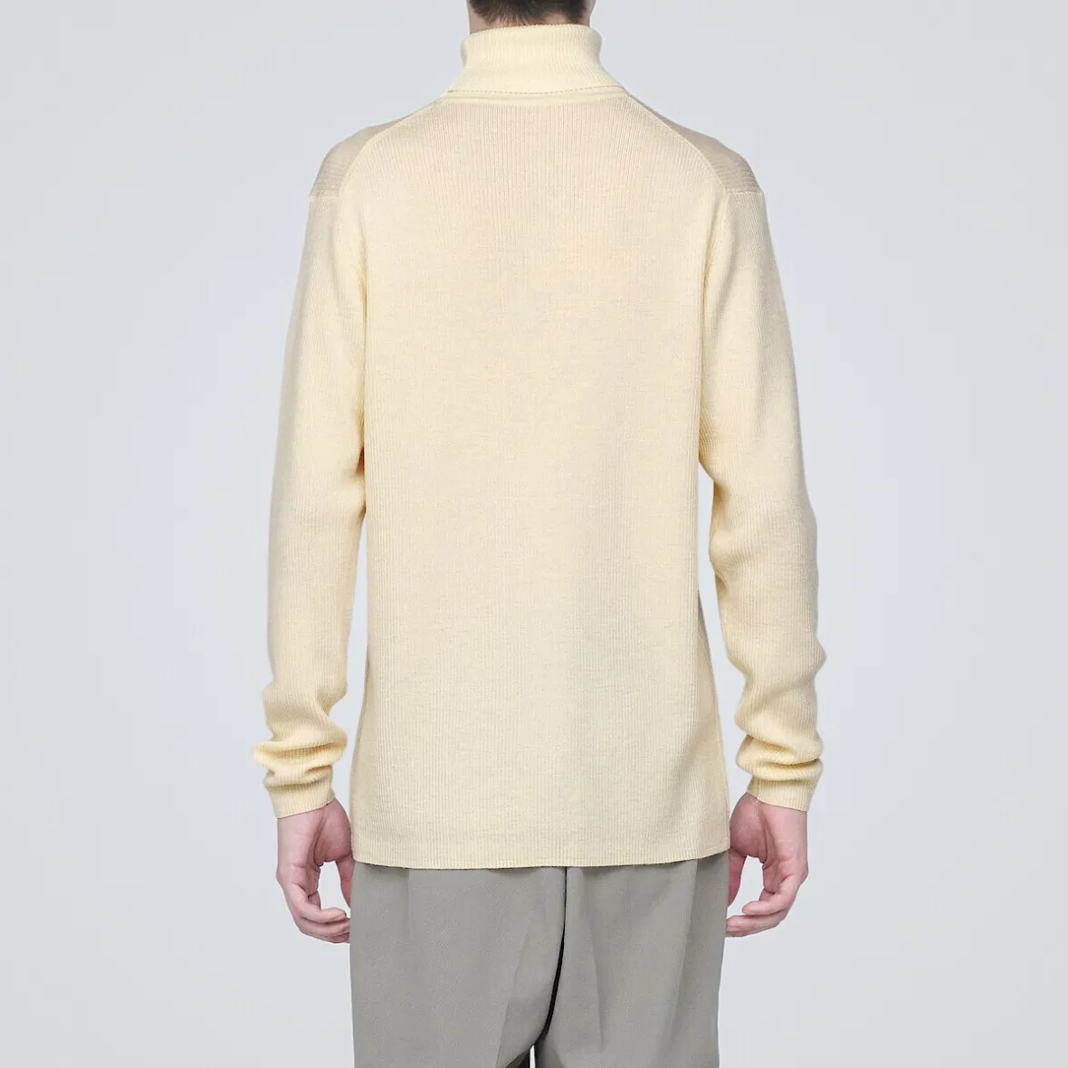 Outlet Muji Jersey de lana con cuello de tortuga acanalado