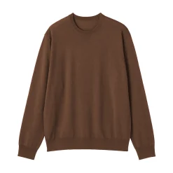 Hot Muji Jersey de lana de punto fino con cuello redondo para hombre