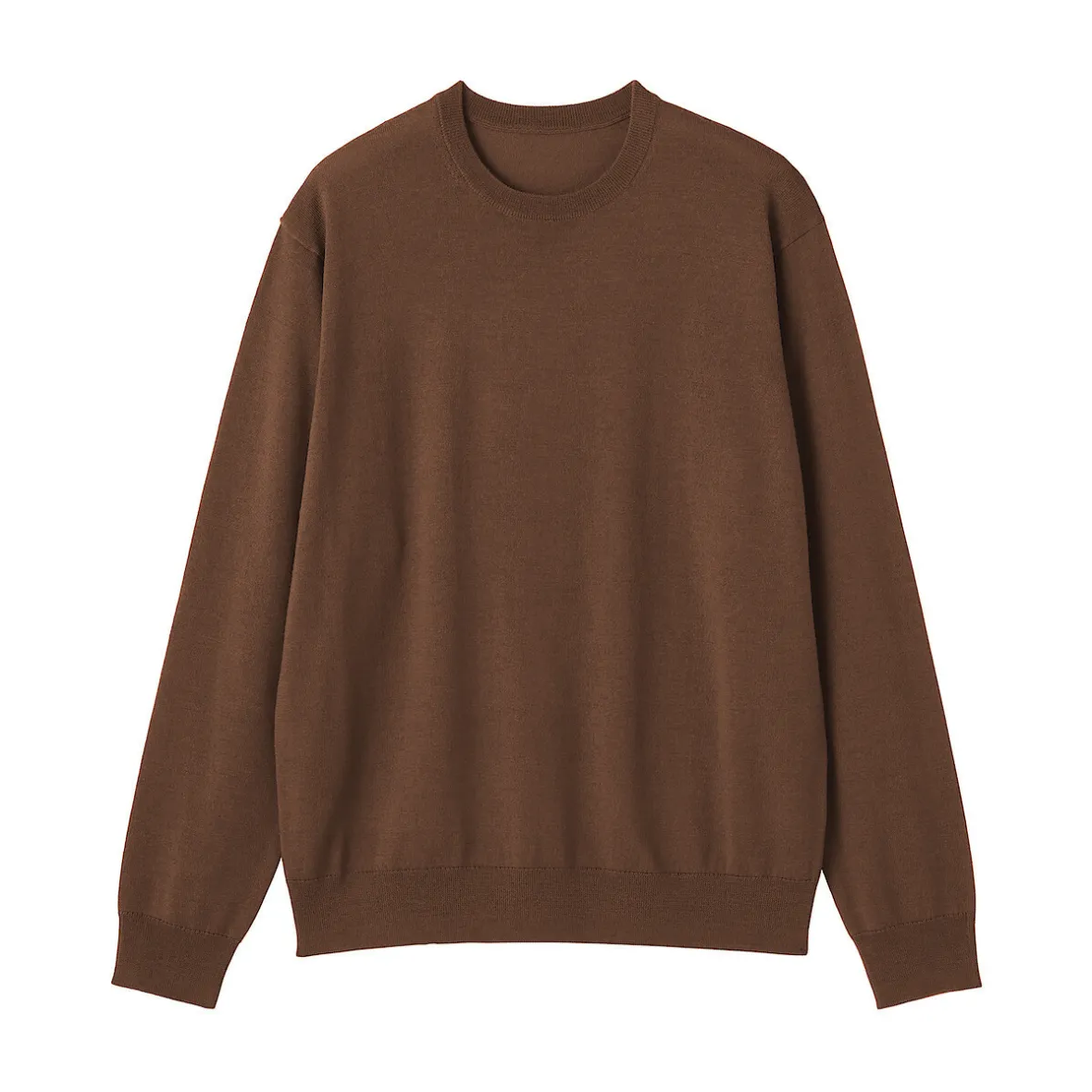 Hot Muji Jersey de lana de punto fino con cuello redondo para hombre