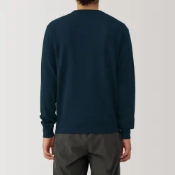 Hot Muji Jersey de lana de punto fino con cuello redondo para hombre
