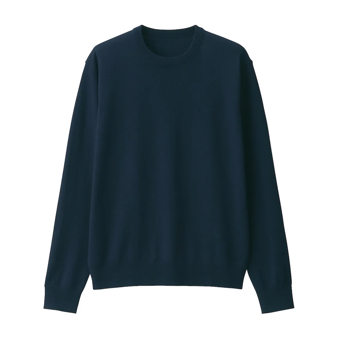 Hot Muji Jersey de lana de punto fino con cuello redondo para hombre