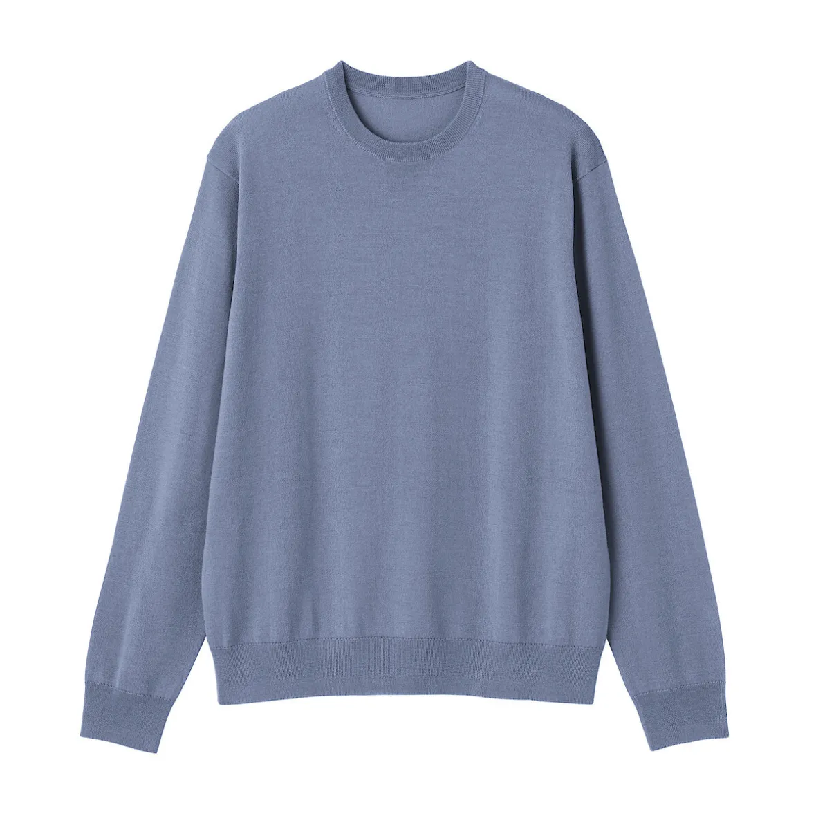 Hot Muji Jersey de lana de punto fino con cuello redondo para hombre