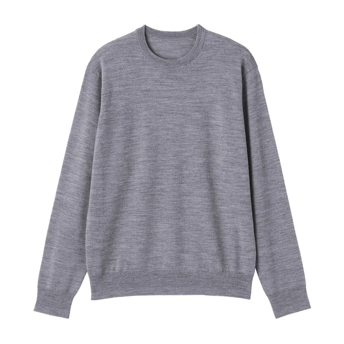 Hot Muji Jersey de lana de punto fino con cuello redondo para hombre