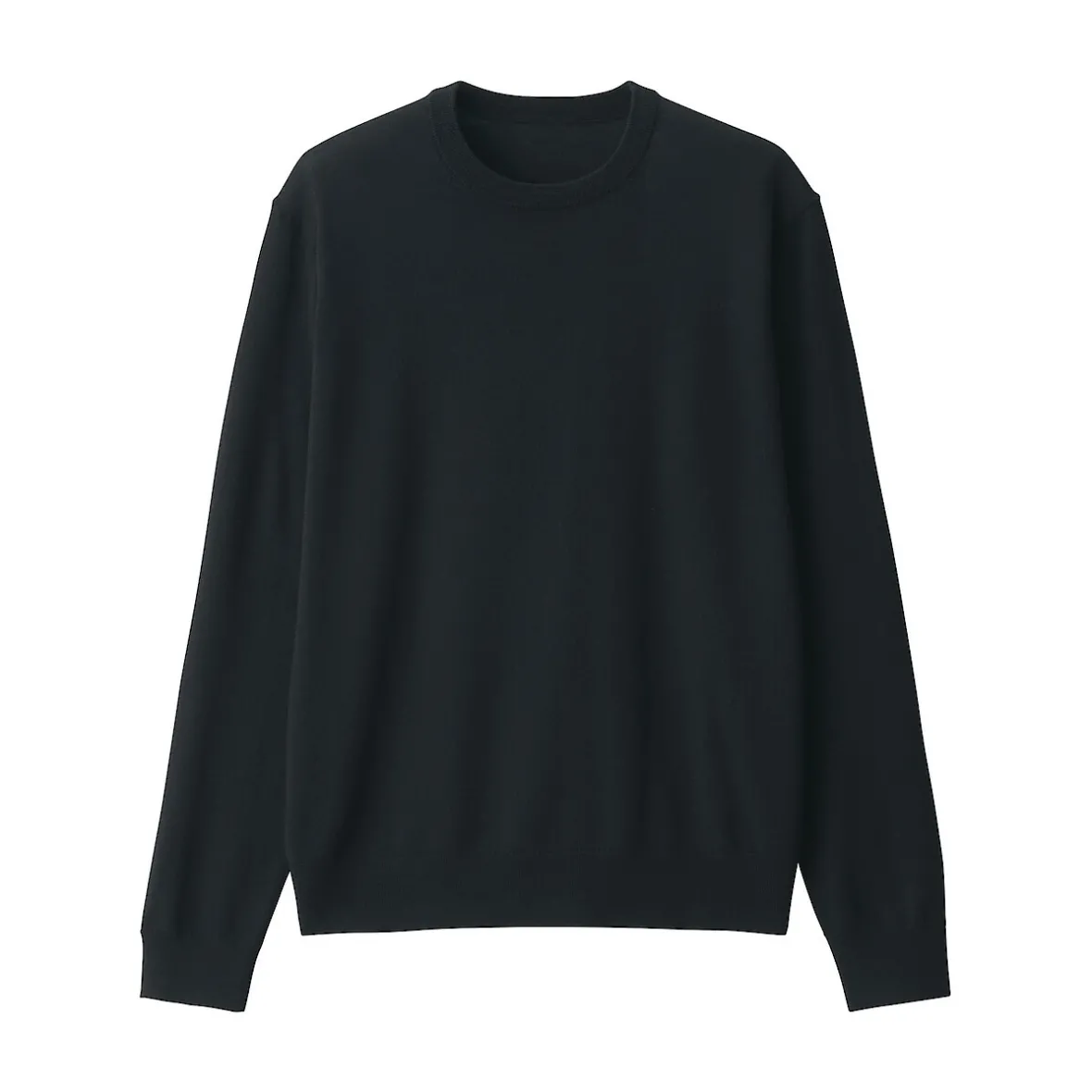 Hot Muji Jersey de lana de punto fino con cuello redondo para hombre
