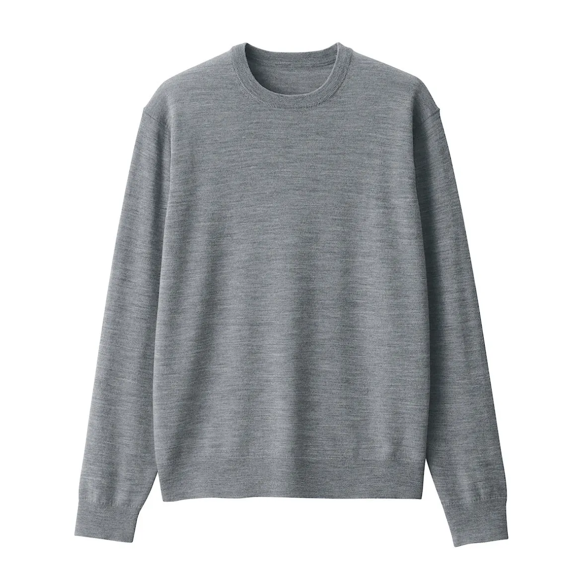 Hot Muji Jersey de lana de punto fino con cuello redondo para hombre