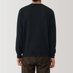 Sale Muji Jersey de lana de punto fino con cuello redondo para hombre