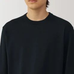 Sale Muji Jersey de lana de punto fino con cuello redondo para hombre