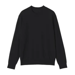 Sale Muji Jersey de lana de punto fino con cuello redondo para hombre