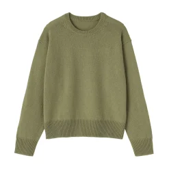 Online Muji Jersey de lana de punto medio con cuello redondo para mujer