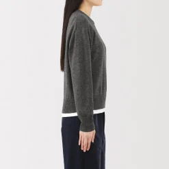 Online Muji Jersey de lana de punto medio con cuello redondo para mujer
