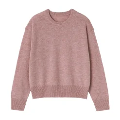 Online Muji Jersey de lana de punto medio con cuello redondo para mujer