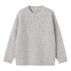 Outlet Muji Jersey de lana merina, punto grueso y cuello redondo para hombre