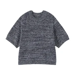 Discount Muji Jersey de media manga en textura bouclé de mezcla de algodón para mujer