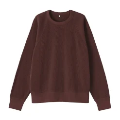 Online Muji Jersey de punto con cuello redondo de algodón orgánico para mujer