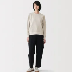 Online Muji Jersey de punto con cuello redondo de algodón orgánico para mujer