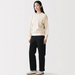 Online Muji Jersey de punto con cuello redondo de algodón orgánico para mujer