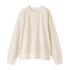 Online Muji Jersey de punto con cuello redondo de algodón orgánico para mujer