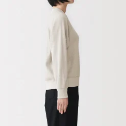 Online Muji Jersey de punto con cuello redondo de algodón orgánico para mujer