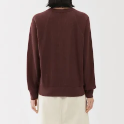Online Muji Jersey de punto con cuello redondo de algodón orgánico para mujer