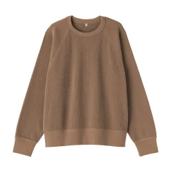 Online Muji Jersey de punto con cuello redondo de algodón orgánico para mujer
